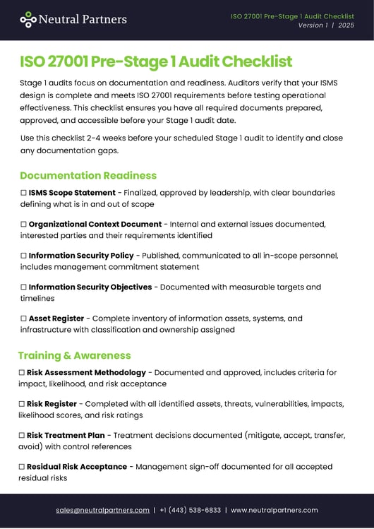 ISO 27001 Pre-Stage 1 Audit Checklist - DRAFT - 102225_Page_1